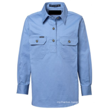 100% cotton Kids  work shirts half button pullover shirt